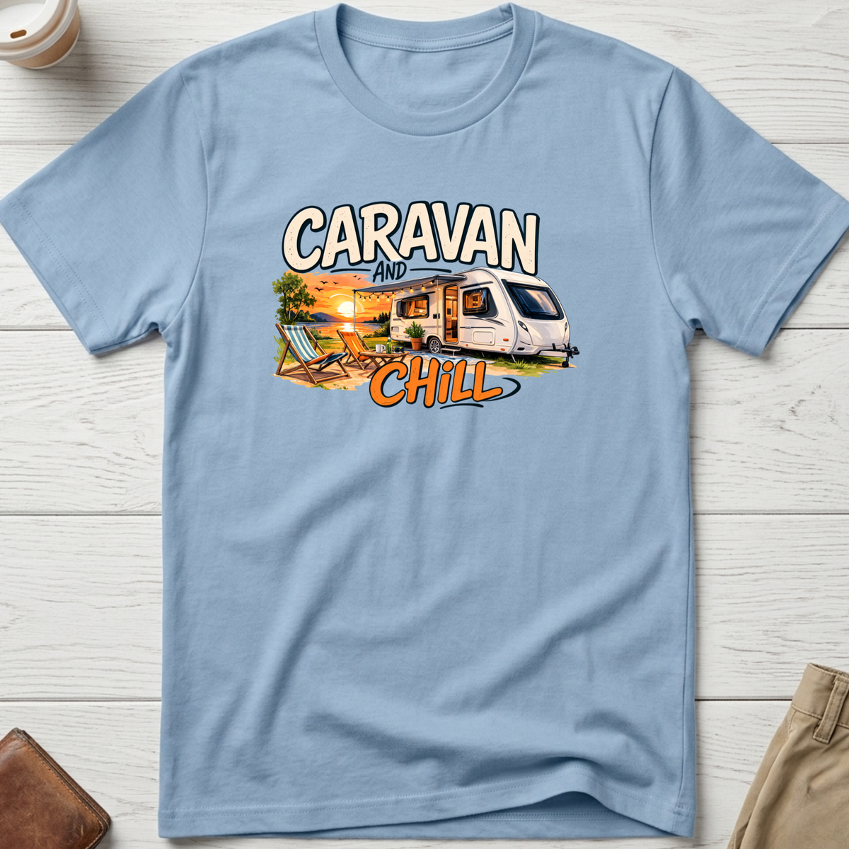 Caravan and Chill T-shirt in light blue – Thread Riot
