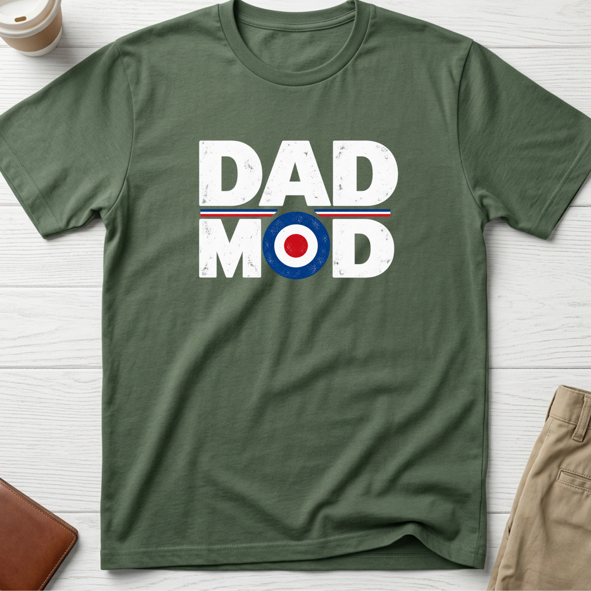 Dad Mod T-shirt in military green – Thread Riot