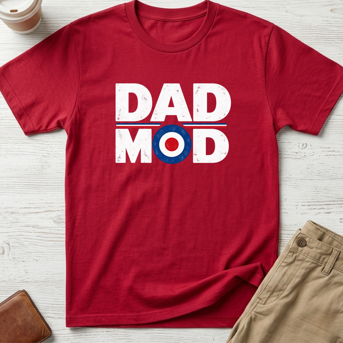 Dad Mod T-shirt in red – Thread Riot