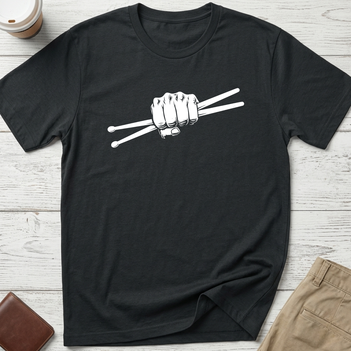 Drummer Fist T-shirt in black – Thread Riot