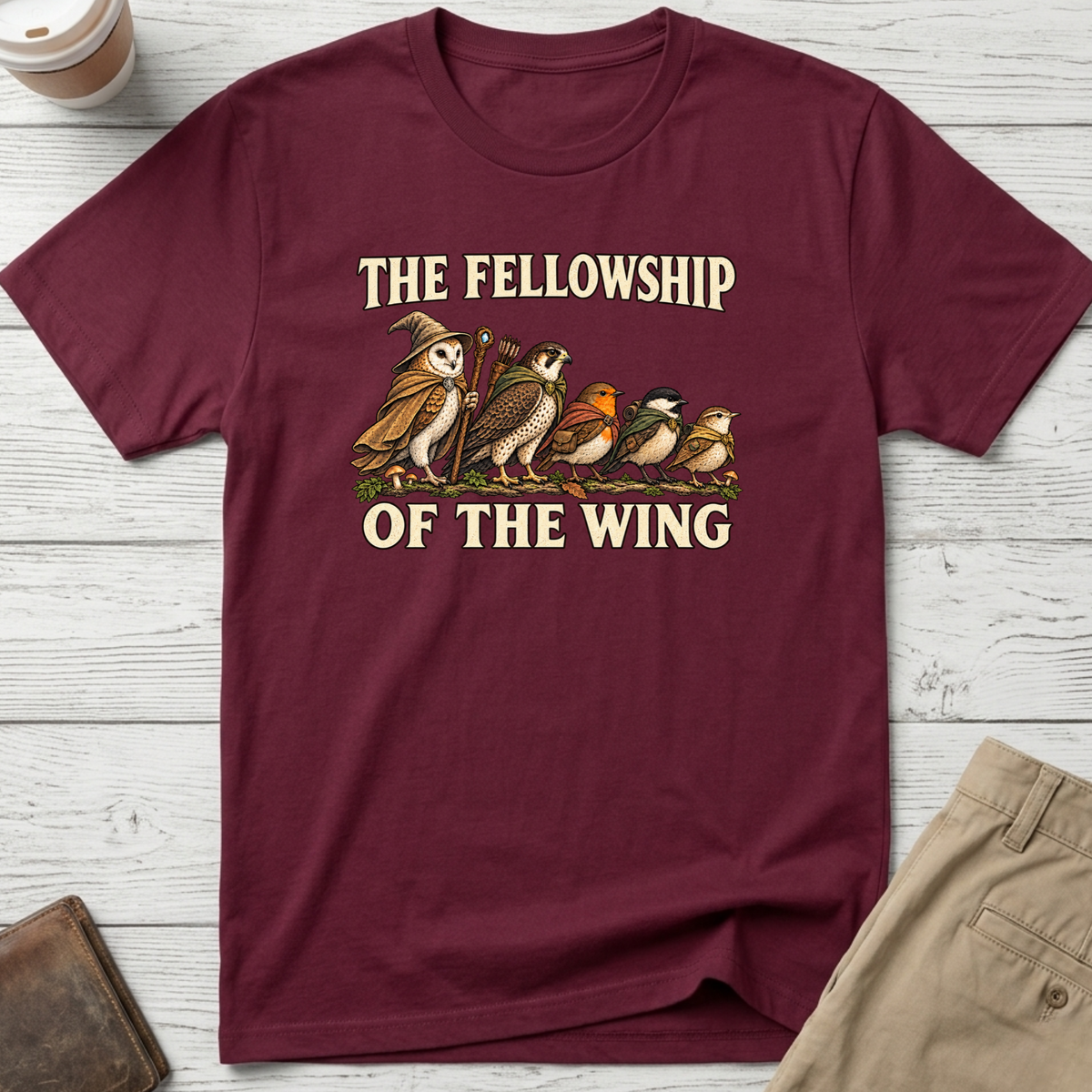 Fellowship of the Wing T-shirt in maroon – Thread Riot