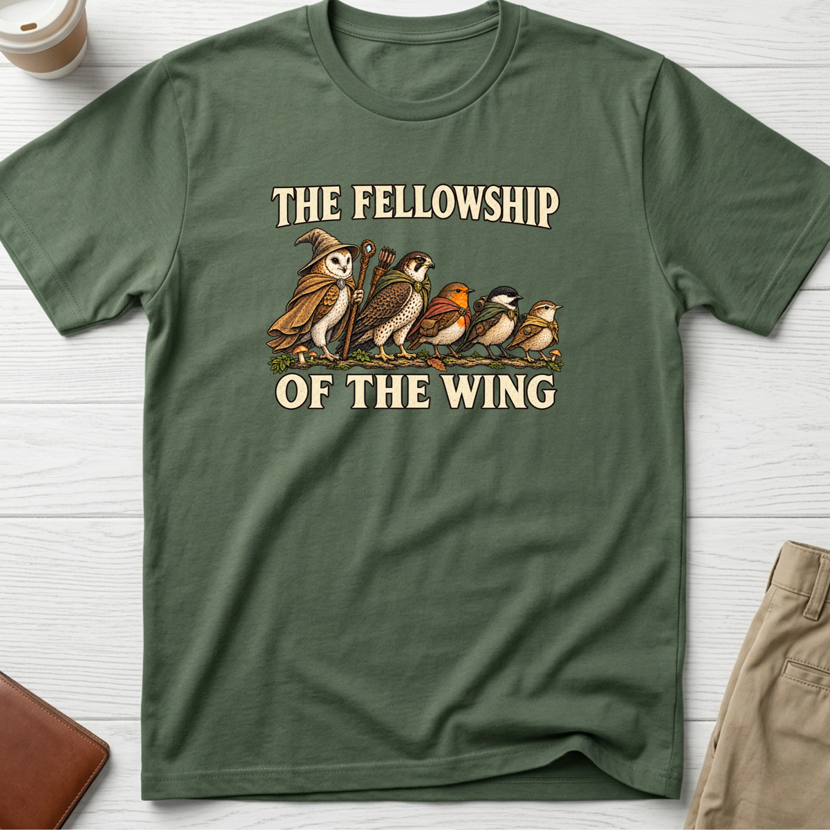 Fellowship of the Wing T-shirt in military green – Thread Riot