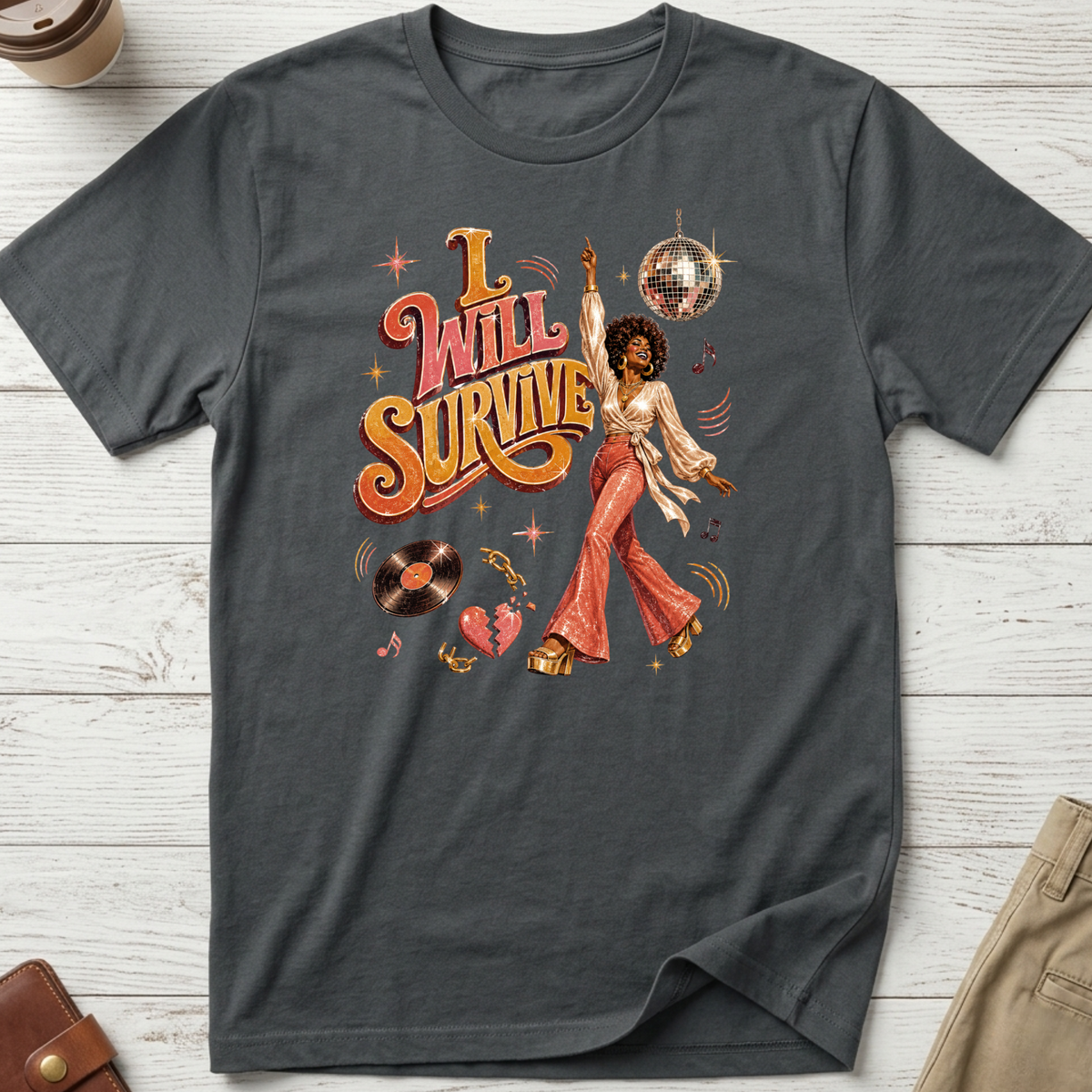 I Will Survive T-shirt in charcoal – Thread Riot