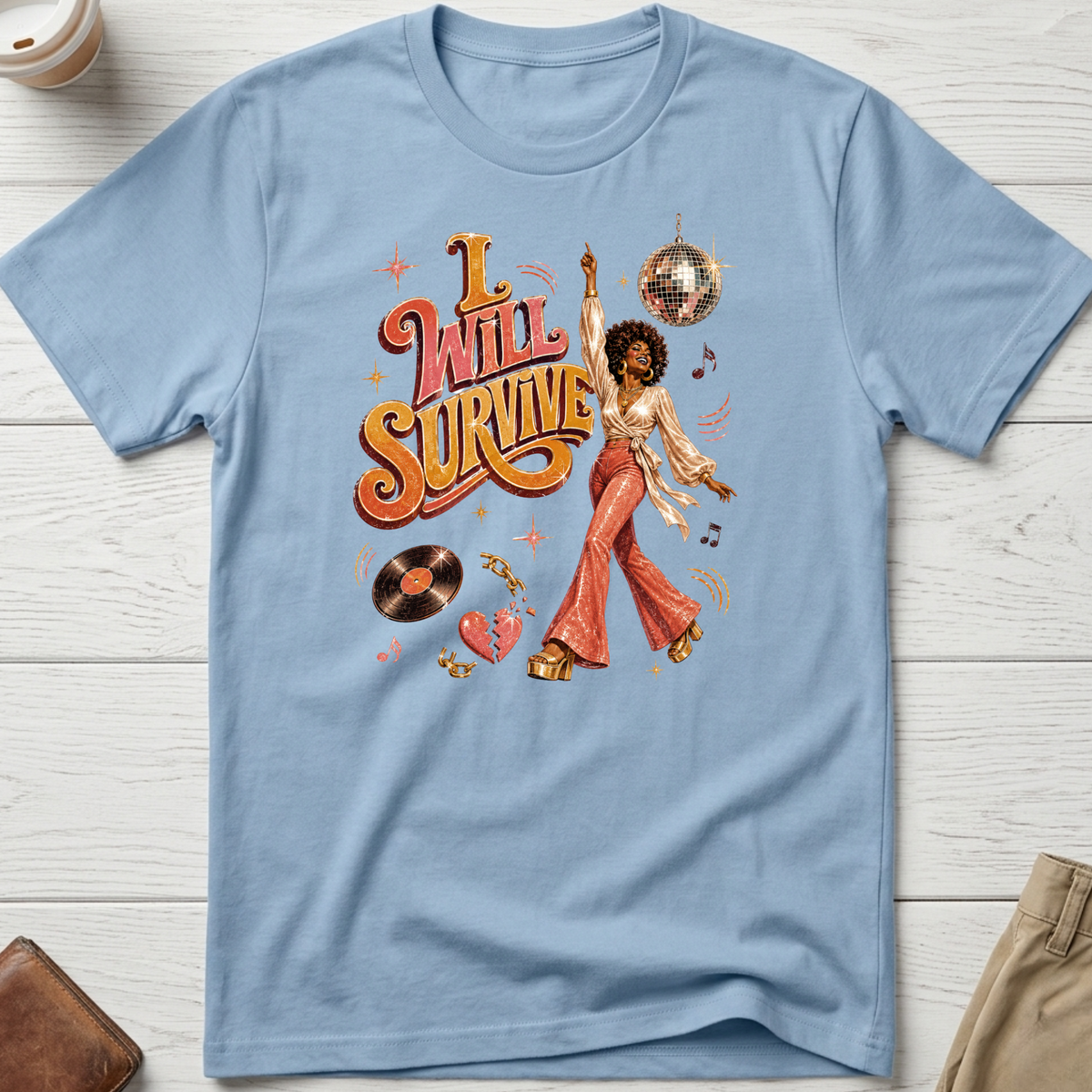 I Will Survive T-shirt in light blue – Thread Riot