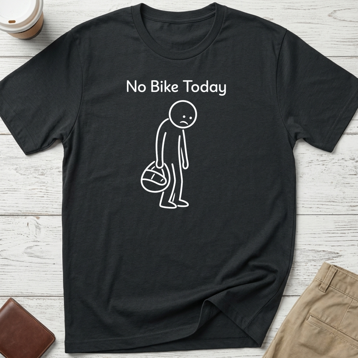 No Bike Today funny motorcycle T-shirt in black – Thread Riot