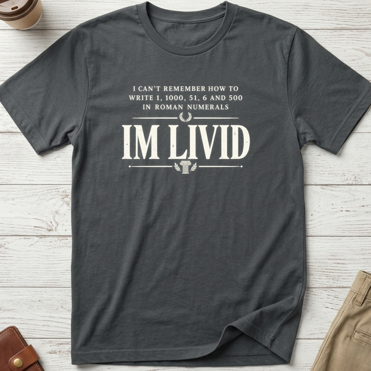 Roman Numerals T-shirt in charcoal – Thread Riot